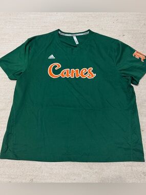 Adidas Team Issued UM Miami Hurricanes Old English Baseball Cage Jacket Size XXL